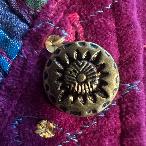 Boho Patchwork Quilted Jacket M Colorful Art To Wear Vibrant Sequin Dopamine - Picture 11 of 17